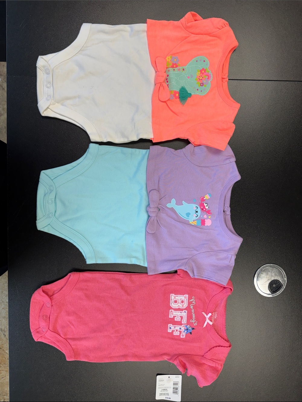 Baby Girl Onesie Bundle‎ - White, Coral, Mint, Purple, Pink